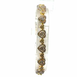 Woman’s Ladies 925 Sterling Silver Gold Plated Heart Shaped Moissanite Tennis Bracelet 4.03 CTW GP3136761
