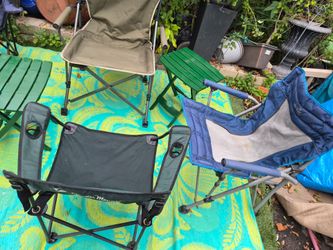5 folding canvas   chairs & 2 Folding Tables
