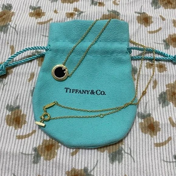 Tiffany & Co. 18k Gold With Black Onyx Round Diamonds