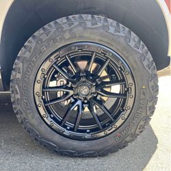 Fuel Rebel Matte Black 20" Wheels 33" Venom XT Tires Package Deal, WE FINANCE