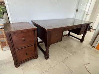 Pottery Barn Desk & Side table