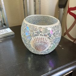 MOSAIC SHELL CANDLE HOLDER