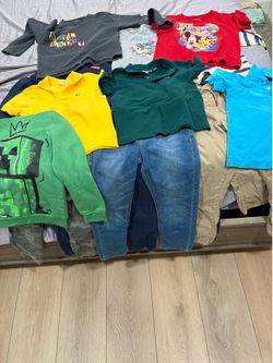 19 great clothing pieces for boys mostly 8-10 years old . Brands Including Lacoste , Zara and Levi’s .