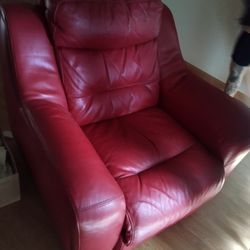 beautiful red electric recliner leather chair Single