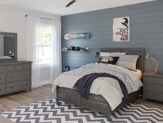 Maxton Stone Full Panel Bed