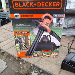 Black & Decker Corded 3 In 1 Vac Pack 250 Mph Backpack Leaf Blower Mulcher Bagger