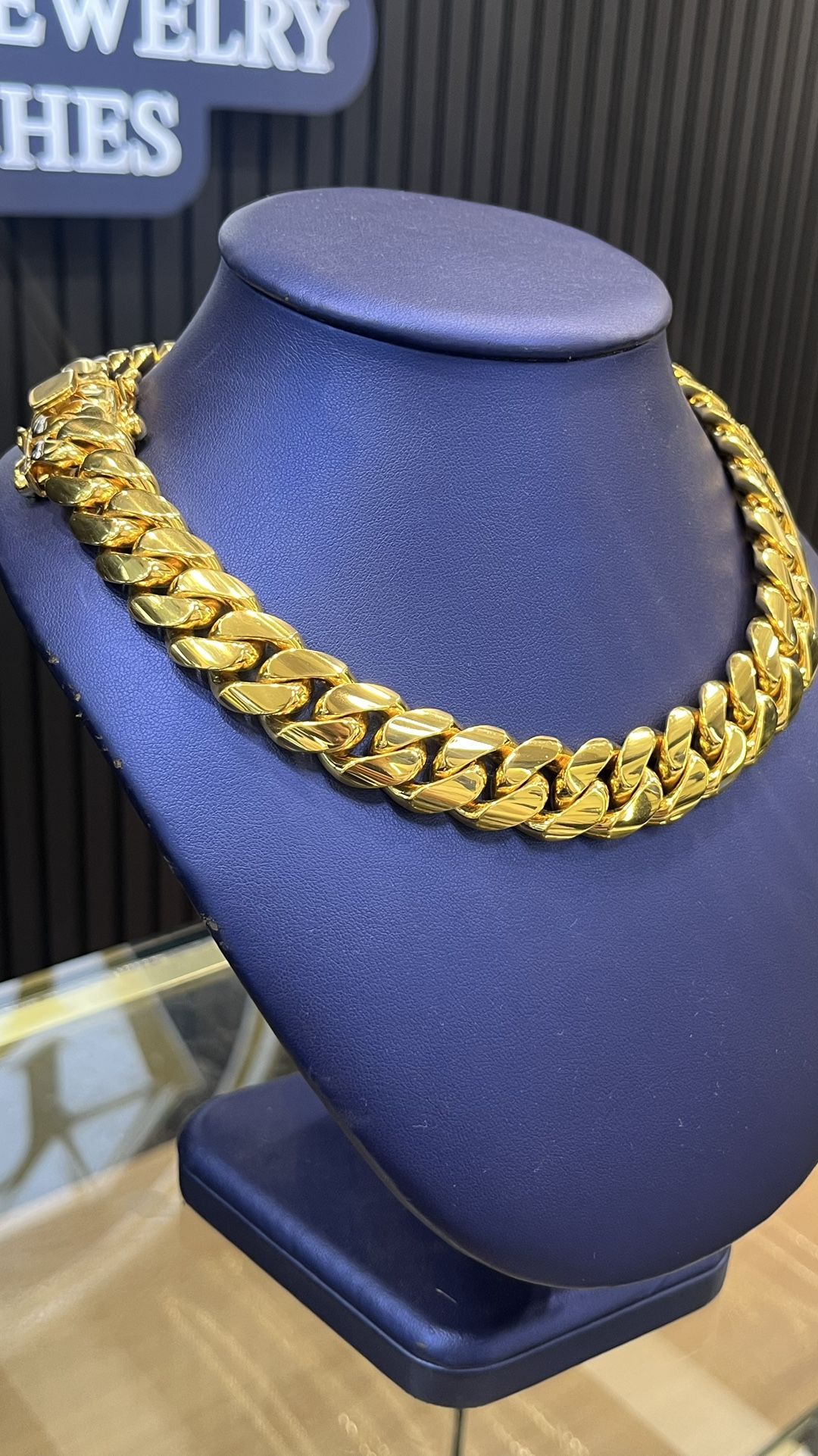 18MM MIAMI CUBAN LINK CHAIN 18” 14K REAL GOLD PLATED OVER .950 SILVER