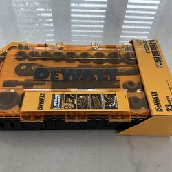 DEWALT 1/2 in. Drive SAE and Metric Socket Set with Ratchet (23-Piece), New
