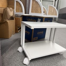 Wall Shelves and Rolling  Printer Cart