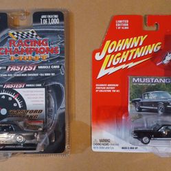 1964 Mustang Racing Champions Mint Chrome Chase Car & Johnny Lightning 1967 Shelby GT 500