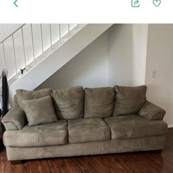 Green Suede Couch 