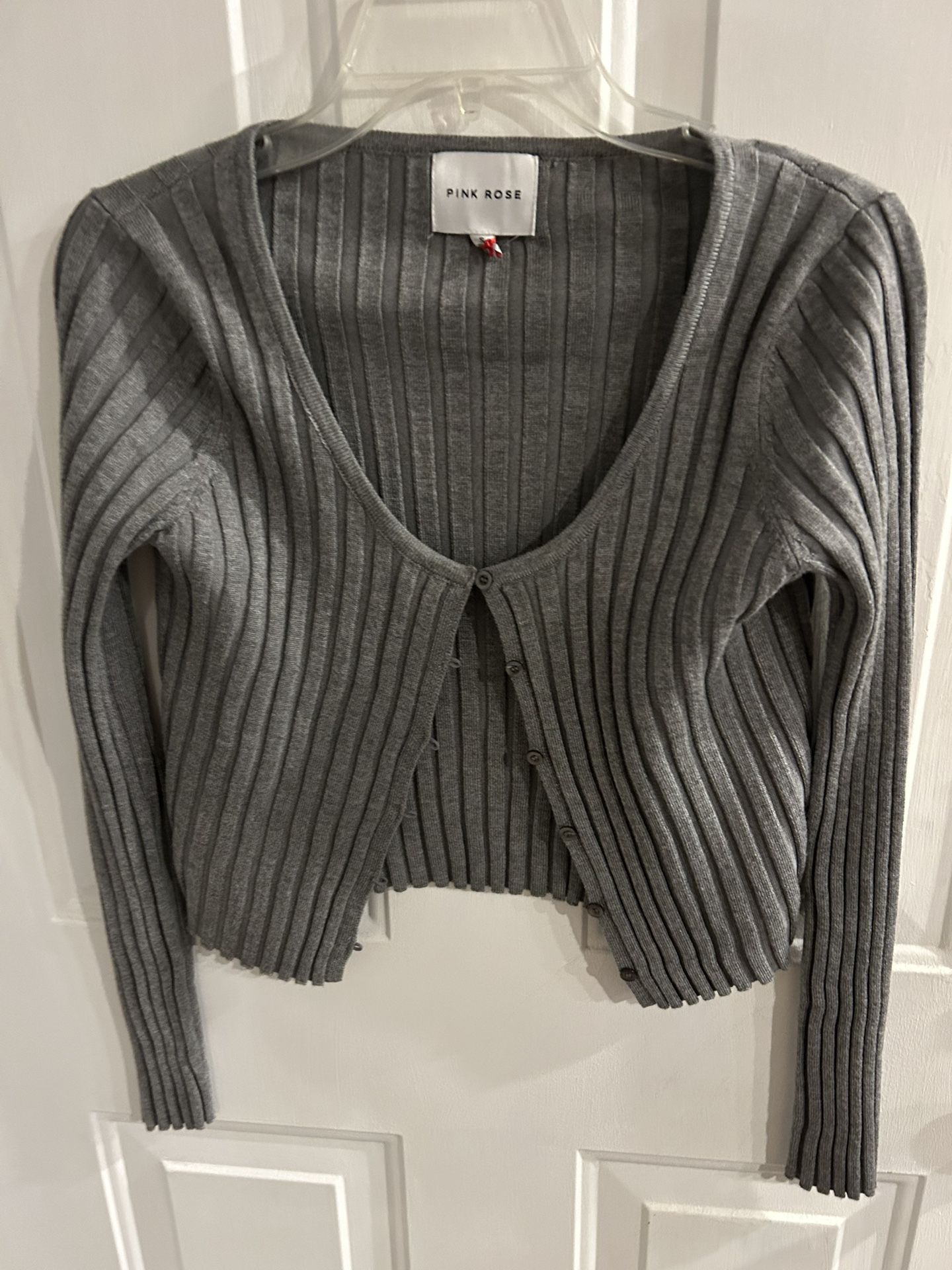 Gray Cropped Cardigan Size Small 