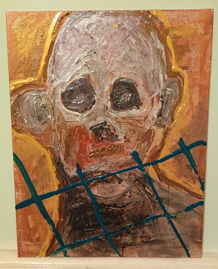 Original Abstract Painting Monster 11" x 14" *40.00* Artwork Home Decor