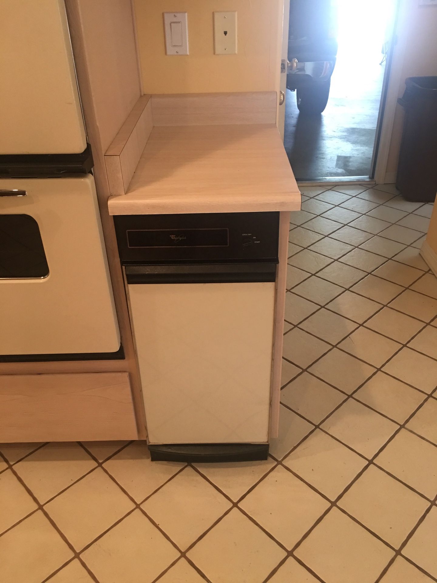 GE double oven, magic chef has cook top, Whirlpool trash compactor, light beige for Sale in