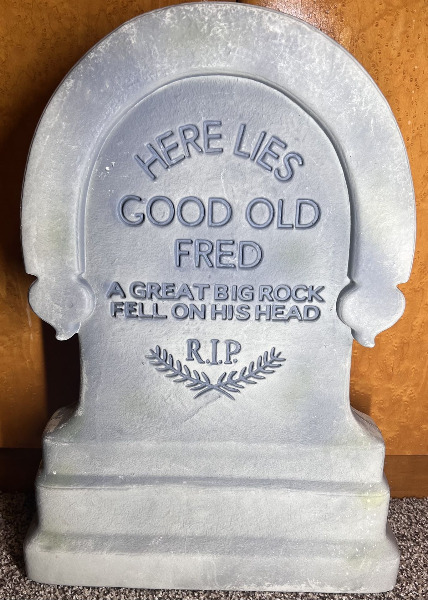 Haunted Mansion Here Lies Good Old Fred Tombstone Disney Gravestone Blow Mold