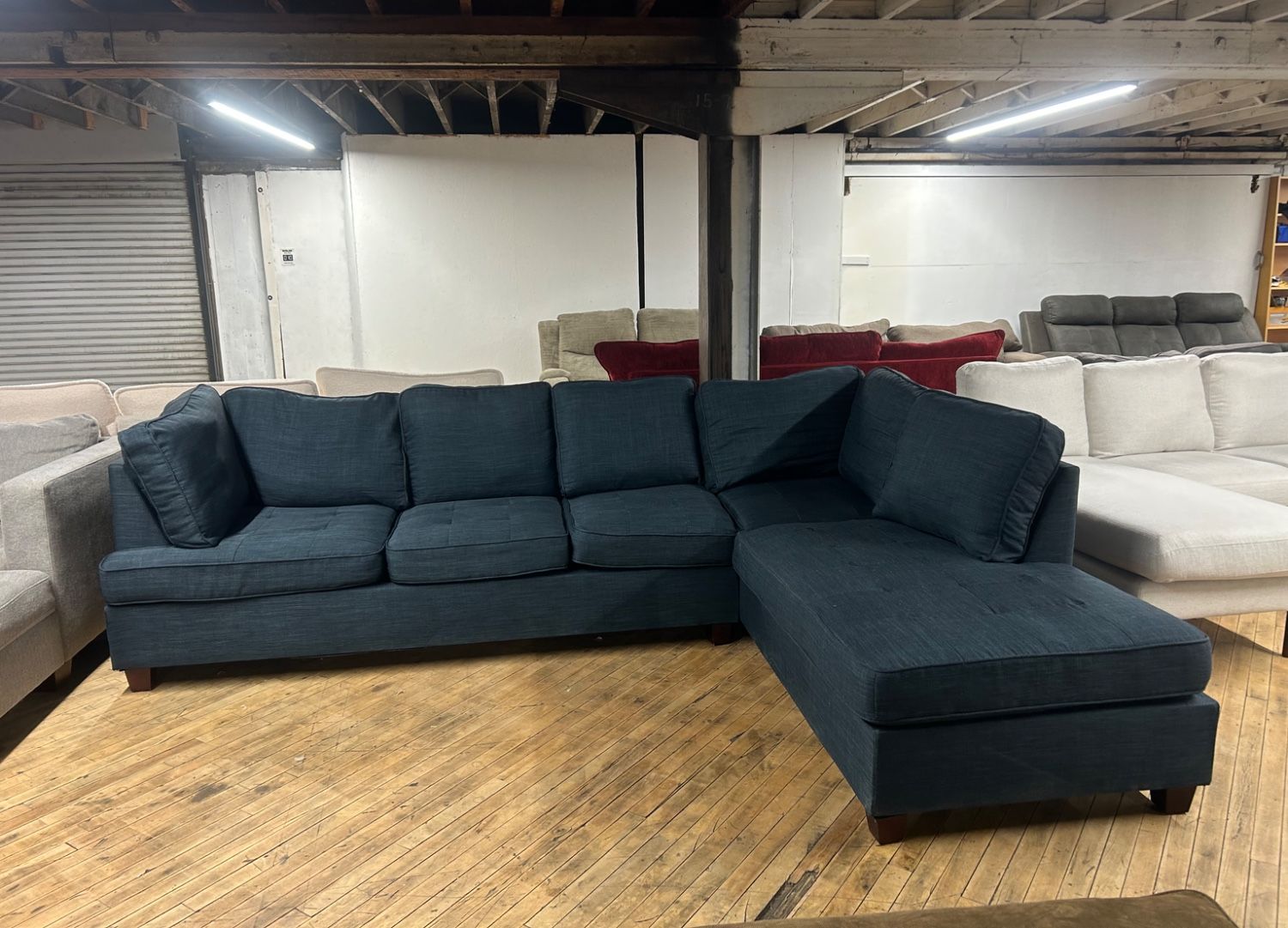 Delivery Available blue 2pc sectional couch