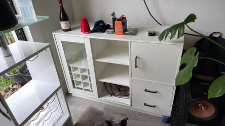 White bar cabinet