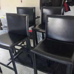  Bar Stools Set Of 4 Black 