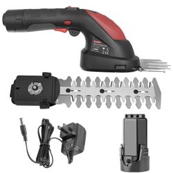 ZAKER 7.2V 2-in-1 Cordless Grass Shear& Hedge Trimmer, 1100RPM, Rechargeable Lithium-Ion Battery and Charger Included, Handheld Shrubbery Trimmer fit 