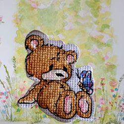 Cute Teddy With Butterfly With Card
