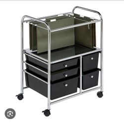 5-Drawer Metal Filing Cabinet in Black