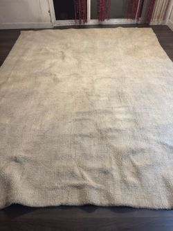 Large Cream Shag Area Rug