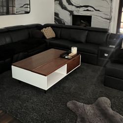 Custom Top Grain Leather Modern Sectional  - 