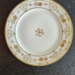 Nippon Hand painted White With Gold Trim, 7 1/2 inch