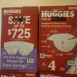 Huggies Little Movers Size 4 156 Diapers $40 EACH BOX FIRM PRICE 