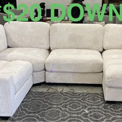 All New 4 Piece Corduroy Modular Set (Finance and Delivery)