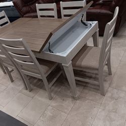 *Manager's Special*---Jessica Charming Storage Dining Table Sets W/6 Chairs---Limited Inventory!!!---Delivery And Financing👍