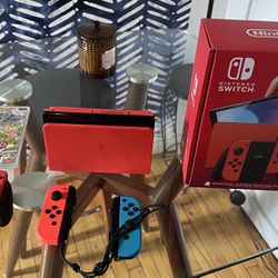 Brand New OLED Nintendo Switch+2 Extra Controllers+Mario Party