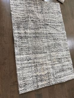 Gray and White Shag Area Rug