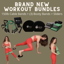 Workout Bundle: Sliders, Resistance Bands Yoga Pilates Home Workouts