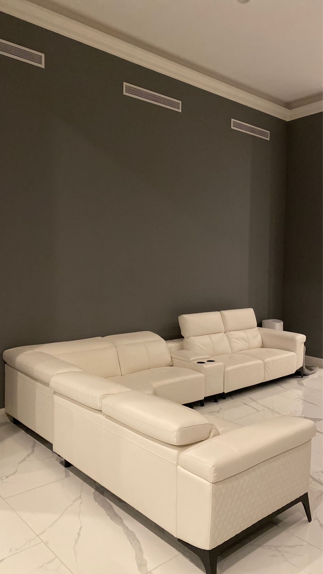 Leather white couches
