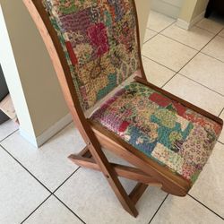Anthropologie Terai Folding Chair - Boho Kantha Patchwork 