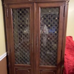 Large vintage solid Wood china Closet