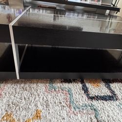 Modern Black  Coffee Table w/ Storage Shelf