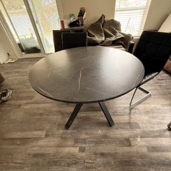 Grey Round Table With All Chairs Included 