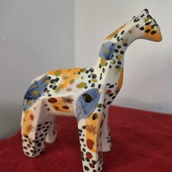 Vintage Pier One Porcelain Giraffe Figurine Abstract Cubist Geometric Porcelain