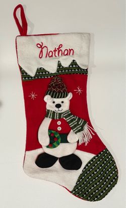 Personal Creations 3D Plush Santa "Nathan" Christmas Stocking