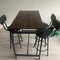 Wooden Kitchen Table And 3 Chairs 