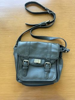 Black satchel cross body bag