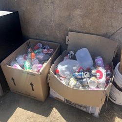 2 Boxes Of Recycling Cans