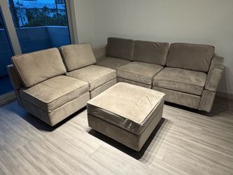 Modular Velvet Sectional Sofa w/ Storage