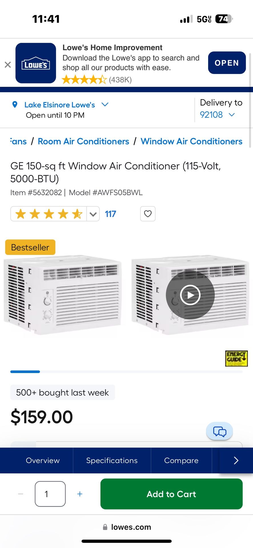 GE Window AC