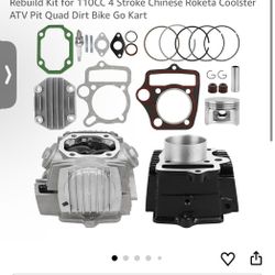 110cc 4 Wheeler Cylinder Head With Piston Rebuild Kit 