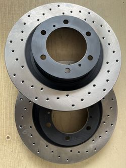 Lexus GX460 10-11-12-13-14-15-16-17-18-19-20-21-22-23 Front Cross Drilled Rotors Brake Pads