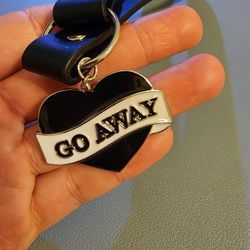"GO AWAY" Leather Choker E-girl/Goth Style 