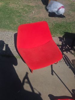 Red Upholstered Accent Chair with Metal Legs